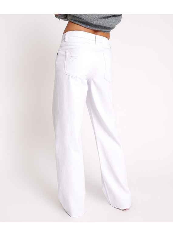 Fresh White Jackson Mid Waist Wide Leg Jeans