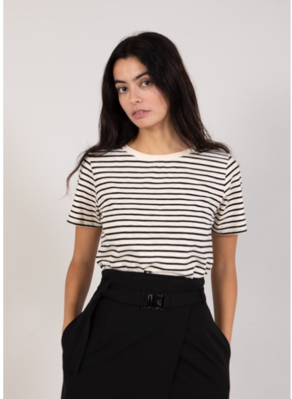 T-Shirt With Stripes - Mid Sleeve