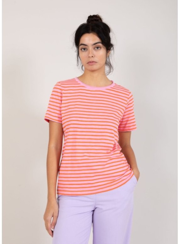 T-Shirt With Stripes - Mid Sleeve